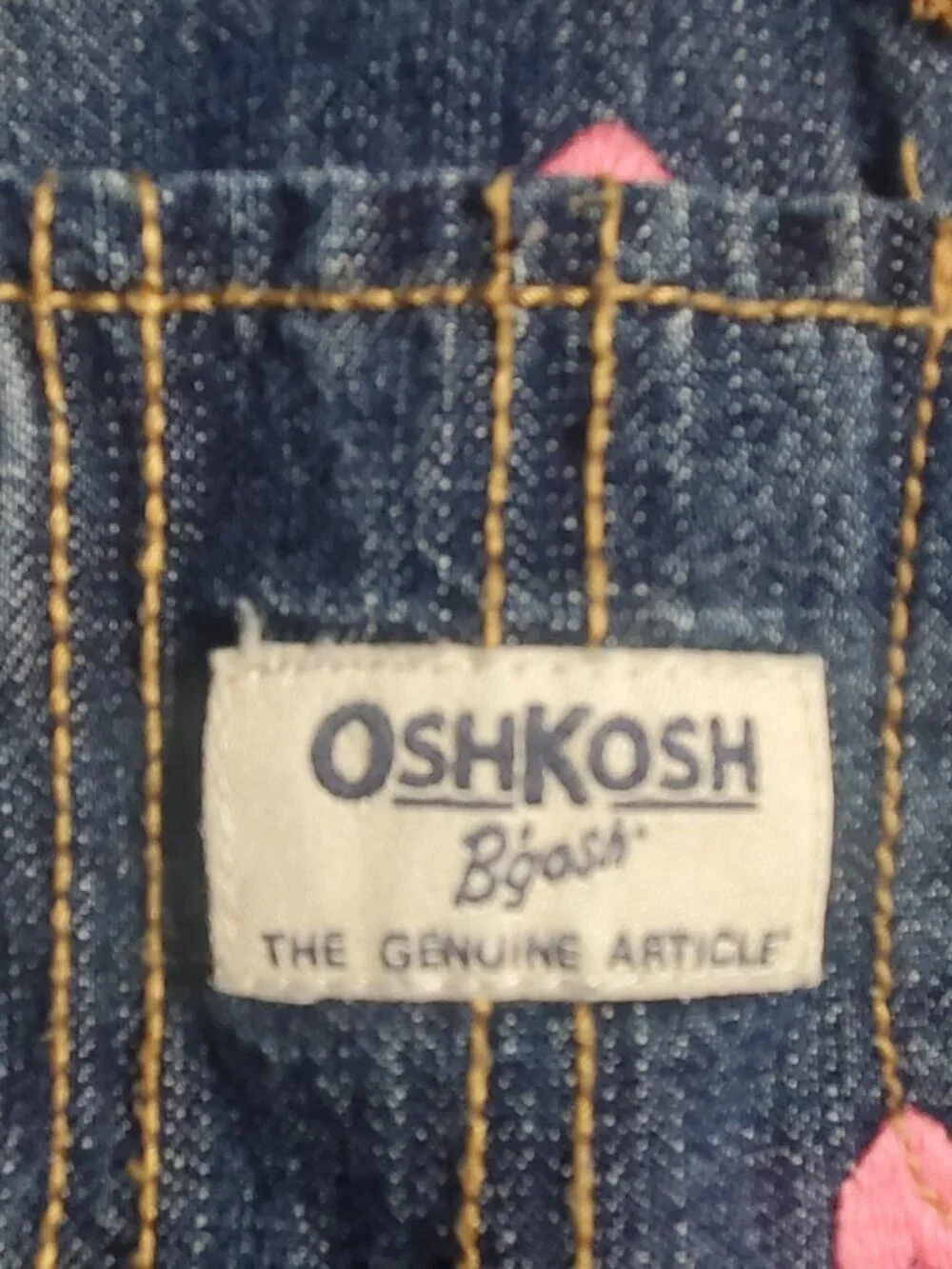 Oshkosh B’gosh Heart Embroidered Denim Shortalls sz 24 months